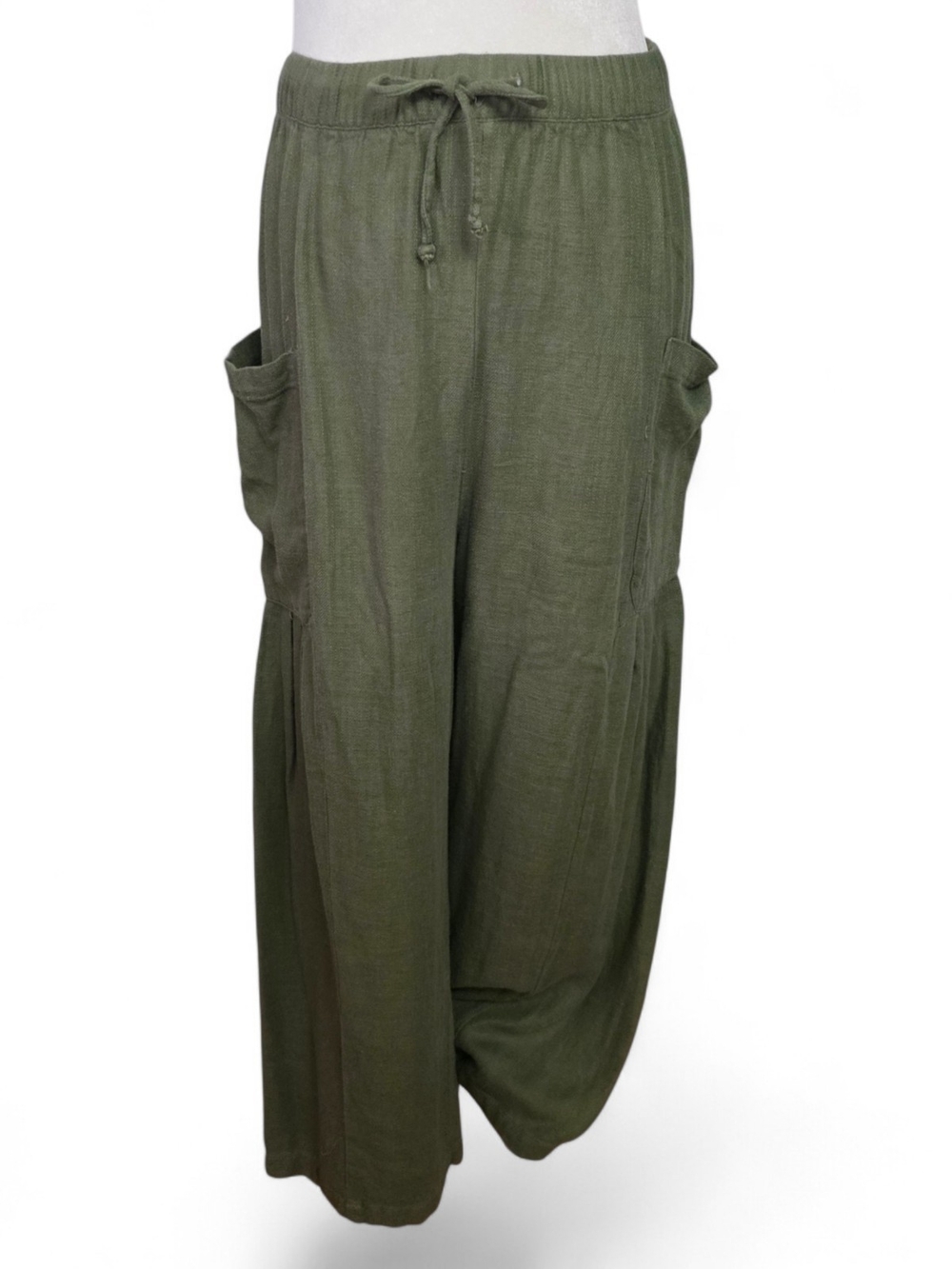 Relaxed Olive Drawstring Joggers for Women - Picture 9 of 14